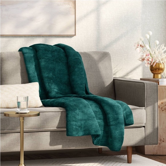 Threshold Other - Channel Faux Fur Throw Teal